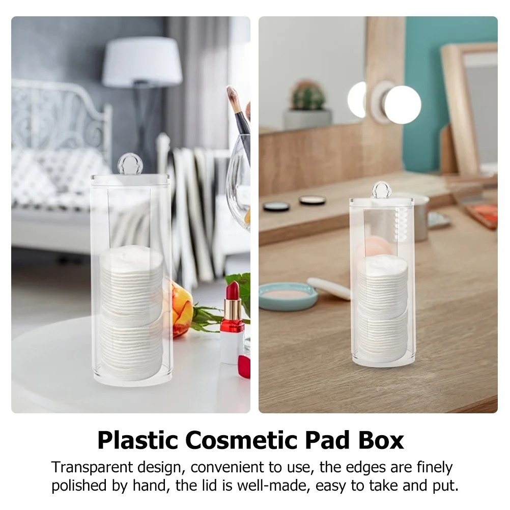 

2pcs Box Transparent Cotton Pad Organizer Household Container Dustproof Moistureproof Bathroom Holder for Cotton