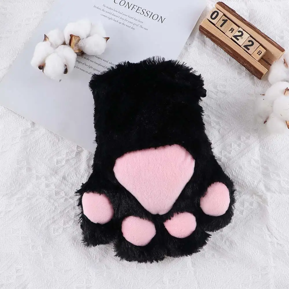 1pcs Fluffy For Women Bear Claw Cat Claw Gloves Plush Paw Mittens Anime Cosplay Gloves