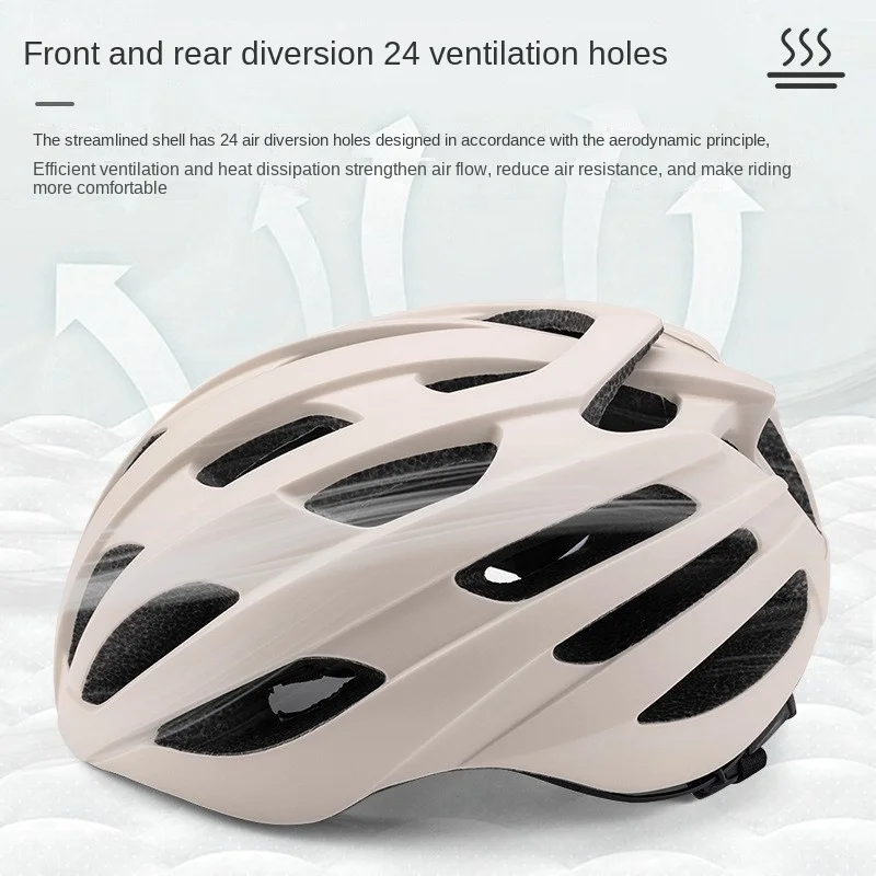 

Integrated Bicycle Helmet With Taillight Adult Breathable Road Bike Cycling Helmet Breathable PC Shock Absorption Buffer 2024