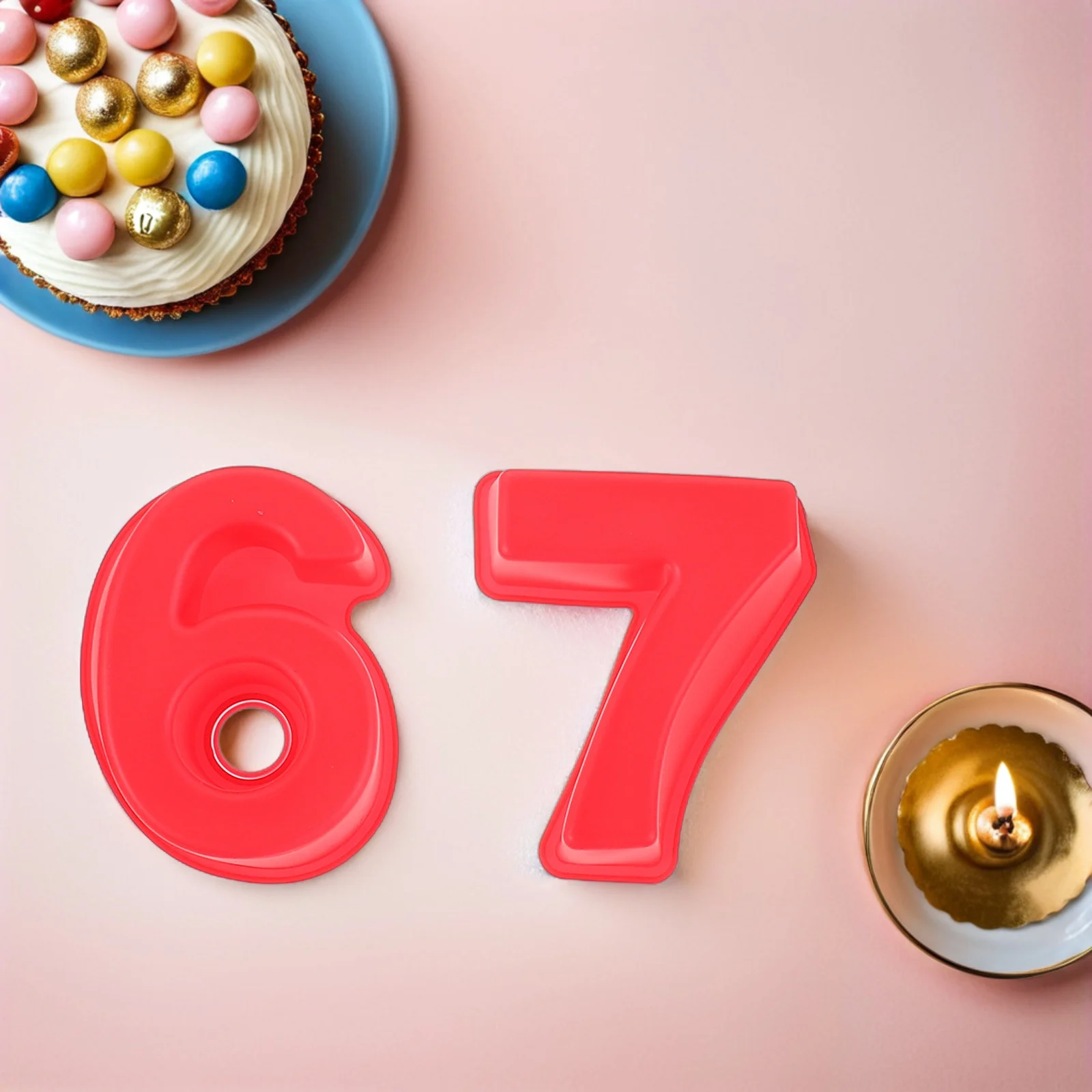 

1Set Silicone Number Cake Molds 4 Inch Non-Stick Fondant Mousse Pan for Baking Dessert Number Silicone Mold Cake Mold