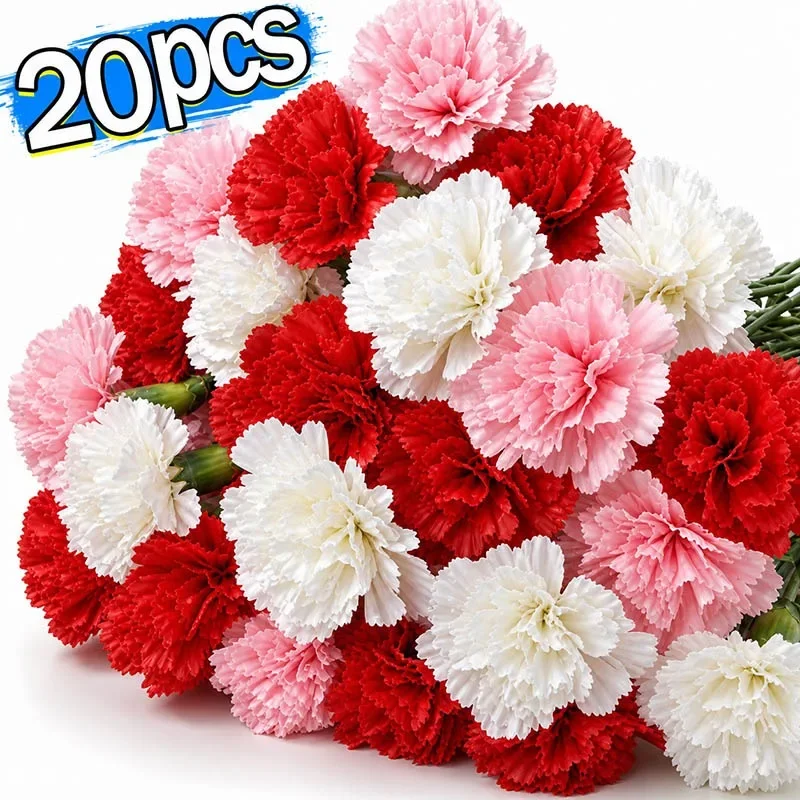 Künstliche Nelken-Blumen Hochzeitsbrautstrauß Heim Zimmer Party Büro Vase Outdoor Garten Bogen Wand DIY Geschenk Requisite Deko