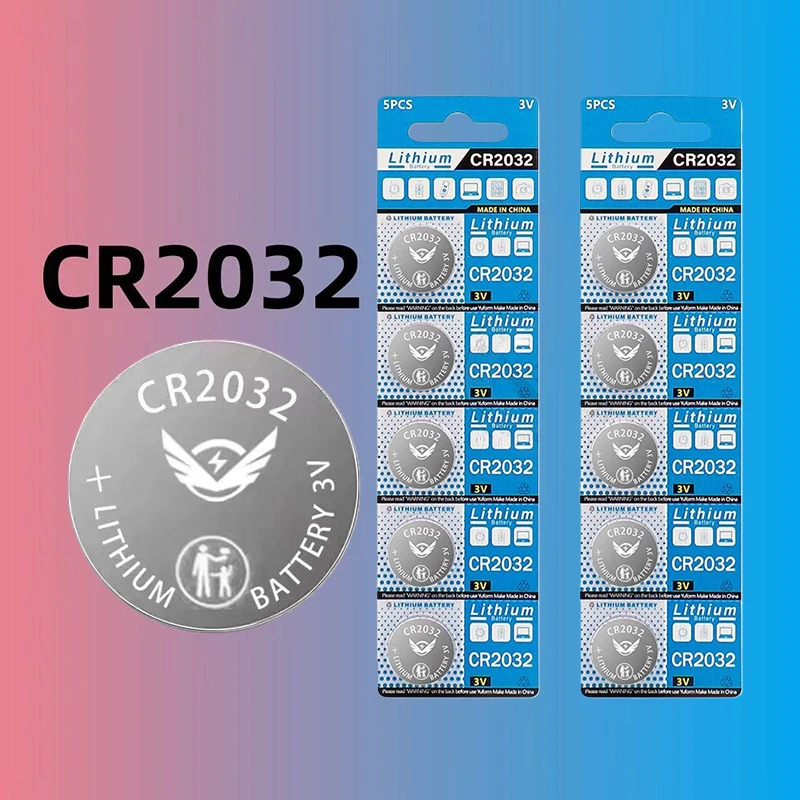 Batería de botón CR2032 Original, 3V, 200mAh, batería de litio para reloj, juguete, calculadora, Control remoto de coche, batería tipo moneda, nueva, 5 uds.