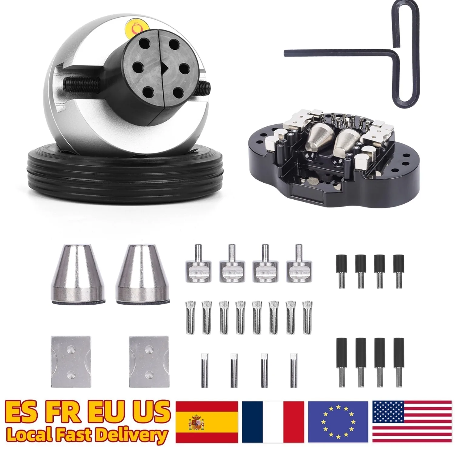 

5-дюймовые шариковые тиски для ювелирных изделий с гравировкой (большие, полный комплект): универсальные 360° ° Вращающийся инструмент для настройки гравировки ювелирных изделий для инкрустации бриллиантами