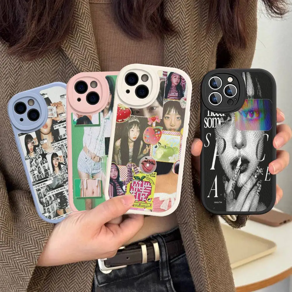 

Popular K-pop Group L-Loona Y-Yves Phone Case For IPhone 16 15 14 13 12 11 Pro Max Plus Soft Leather Cover