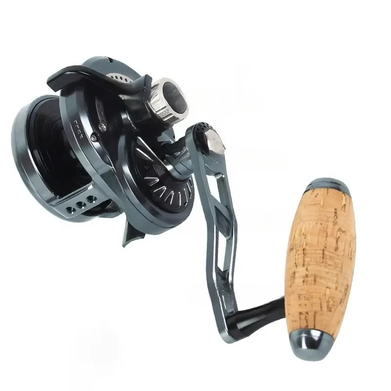 Hand Deep Sea Boat Fishing Reel 1 Gear Ratio 9+2BB Saltwater Aluminum Alloy Metal Slow Pitch Jigging Drum Reel Saltwater Fi