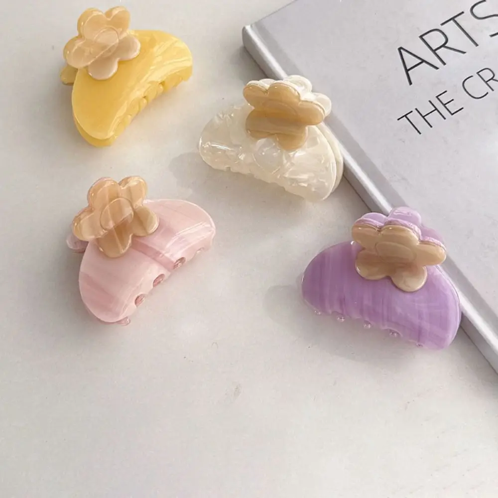 

Elegant Acetic Acid Flower Hair Claw Small Acetate French Shark Clip High Ponytail Clip Trendy Flower Hair Crab Clip Girls