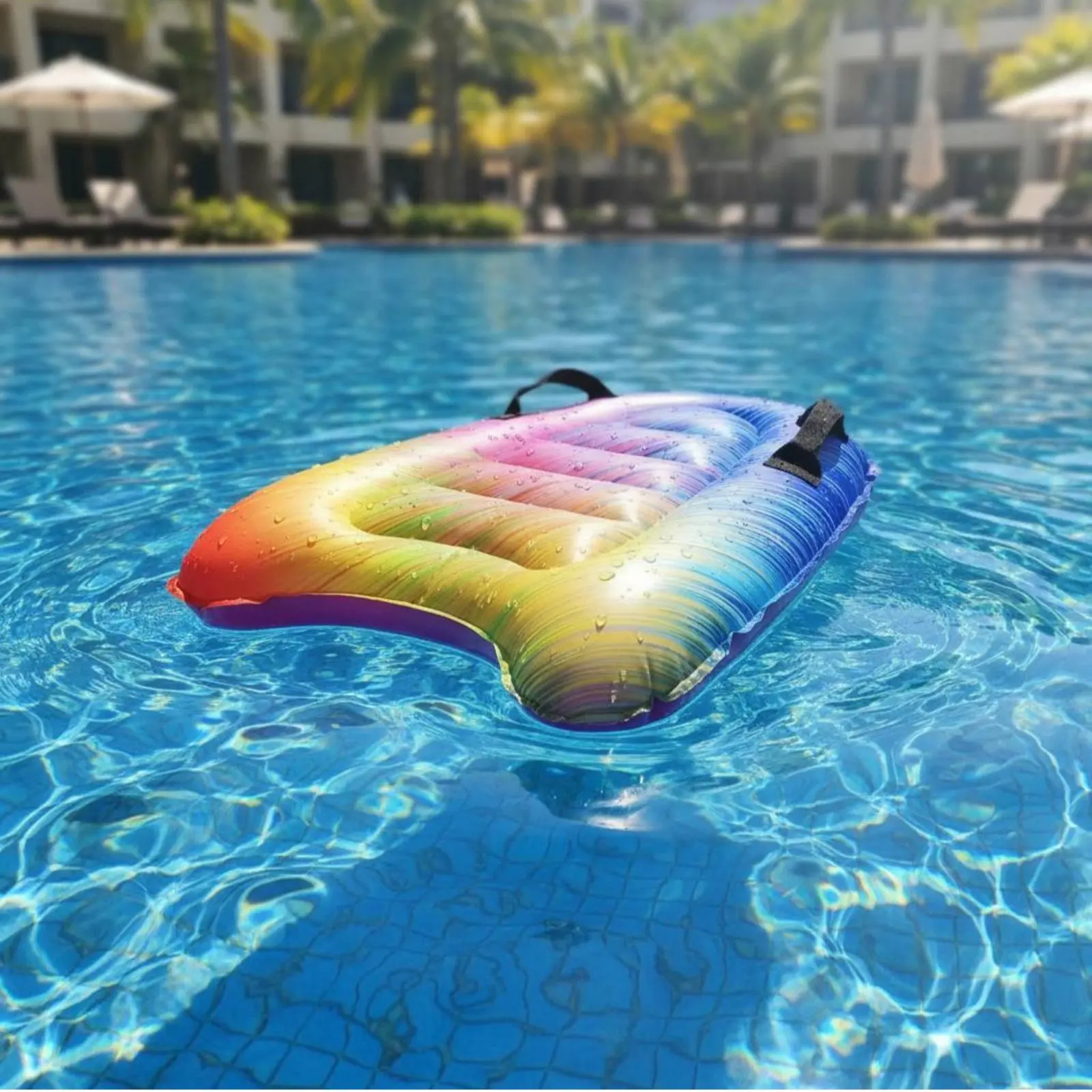Kids Inflatable Surfboard Thickened Inflatable Pool Ride Mat Floating Ride Mat Safety Design Water Sports Gear Portable