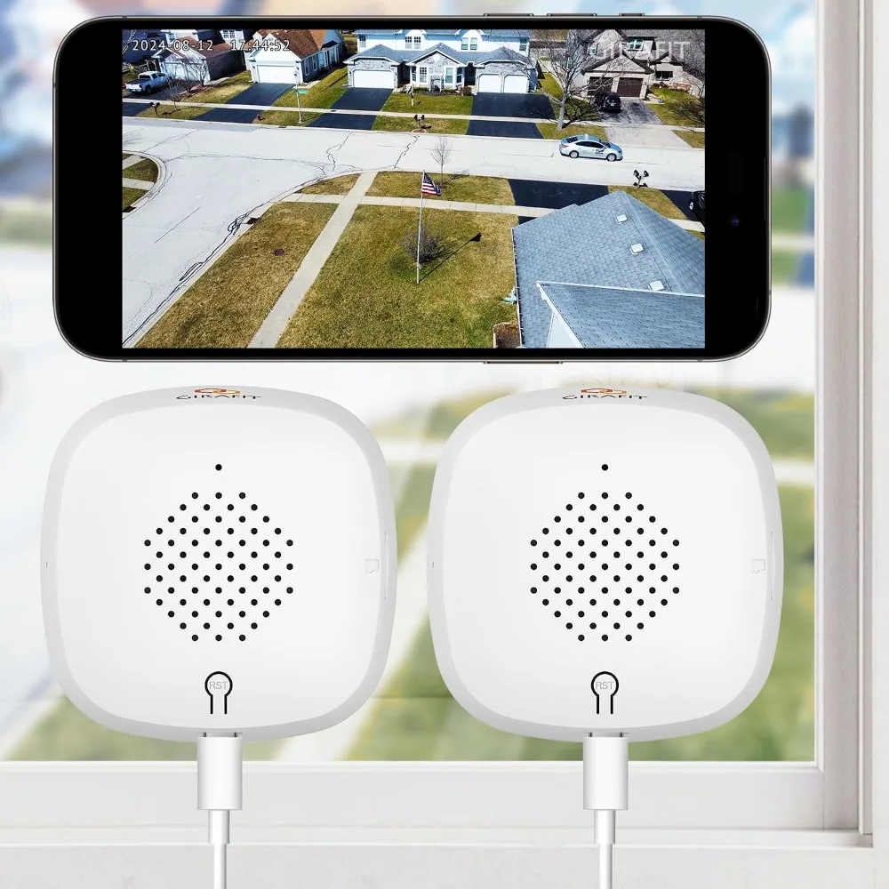 2K 3MP Window Security Camera, 2 Pack, WiFi, Night Vision, Motion Detection, 24/7 Rec, Easy Install