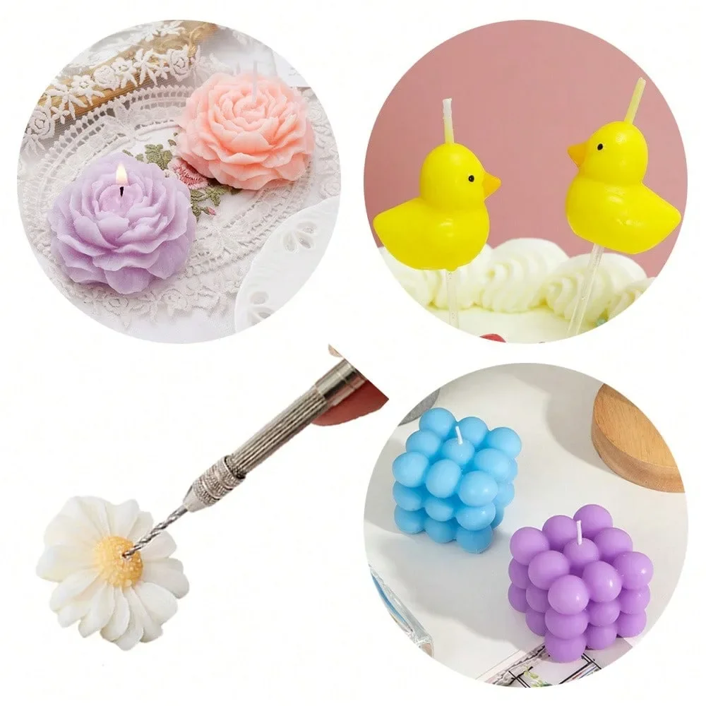15-teiliges Set Geeignet für Kerzendocht-Stanzwerkzeug Gips-Harz-Seife Handwerk Lochstanzen Aromatherapie Kerzenherstellung Zubehör – Detail 4