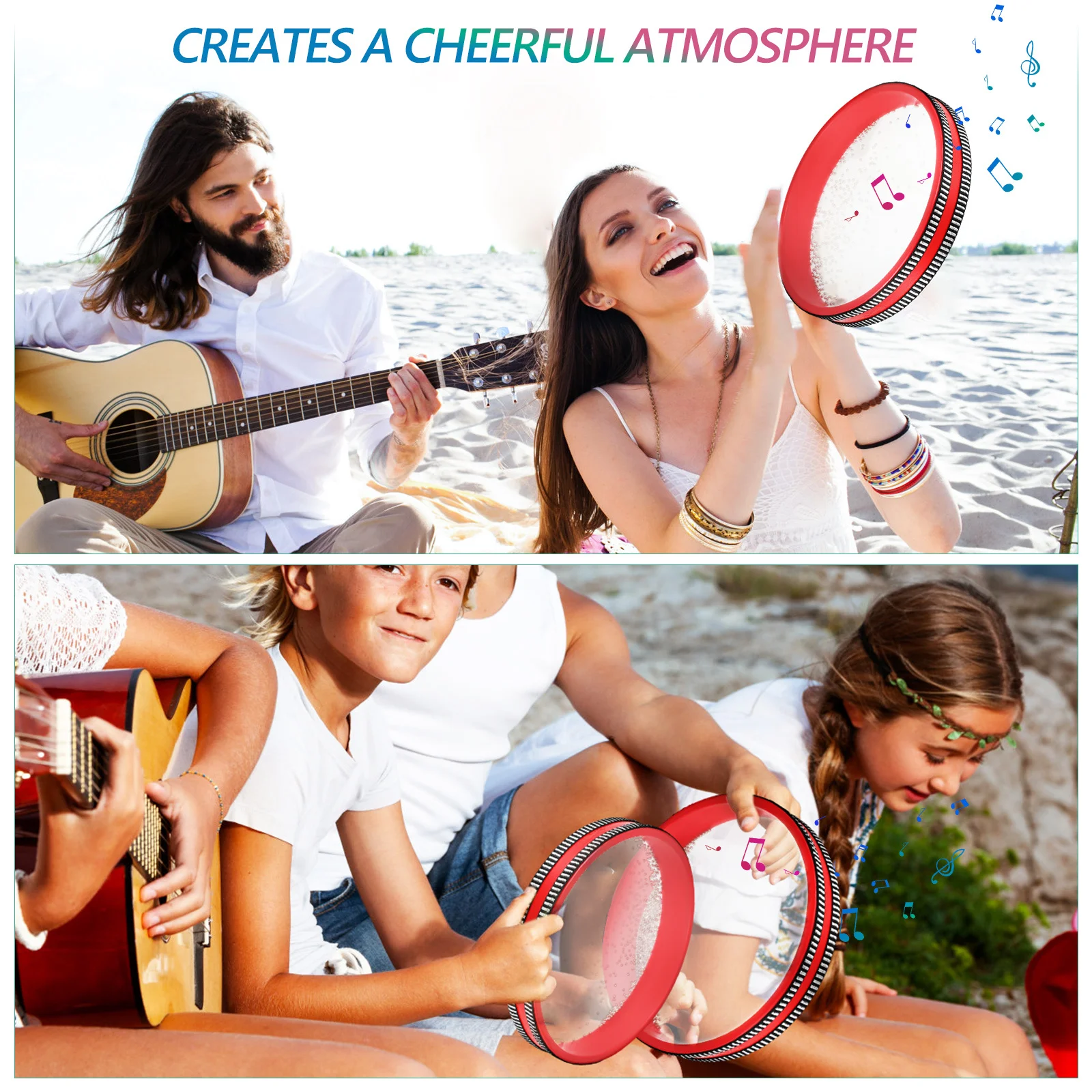 

2Pcs Kids Percussion Drums Stimulating Interest in Music and Sound for Children Ocean Drums Round Drum Musical Instruments