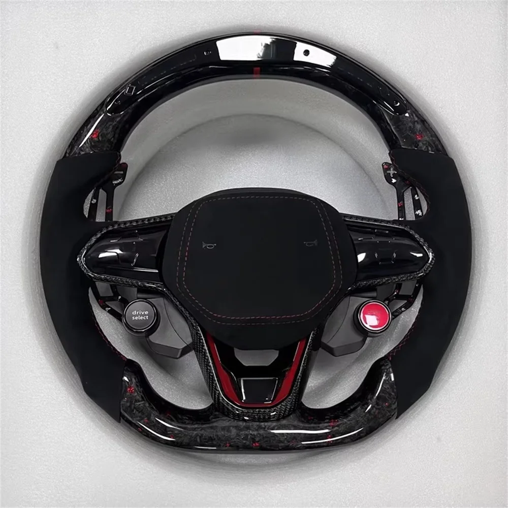 

Кованый светодиодный руль из углеродного волокна, спортивная кожаная кнопка с звуковым сигналом для Volkswagen Golf 7/7,5 GTI/GTD/GTE/R Polo GTI Tiguan