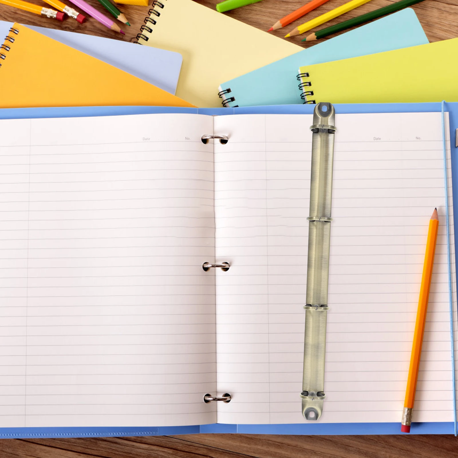 Mecanismo de fichário de anel de metal, barras de ligação a4 de 4 anéis, aperto deslizante para planejadores diy, suporte de documentos, material de escritório escolar