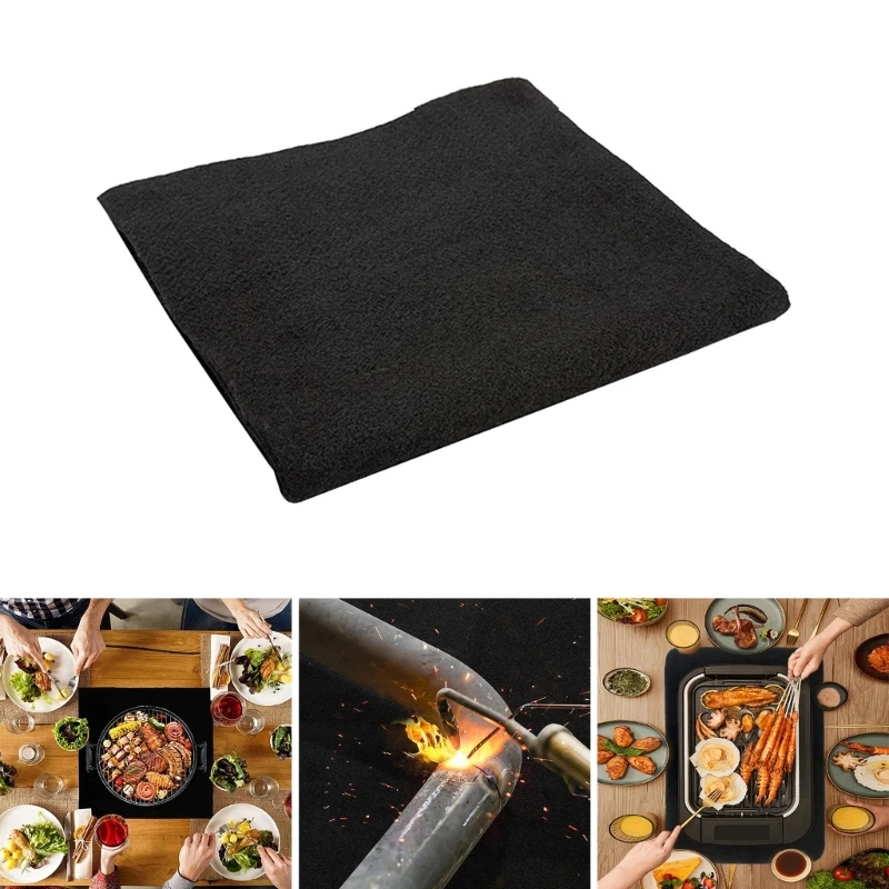 High Temp Carbon Felt Fiber Welding Blanket Protect Work Area from Splatte Flame Resistant Insulation Fireproof Mat Pad