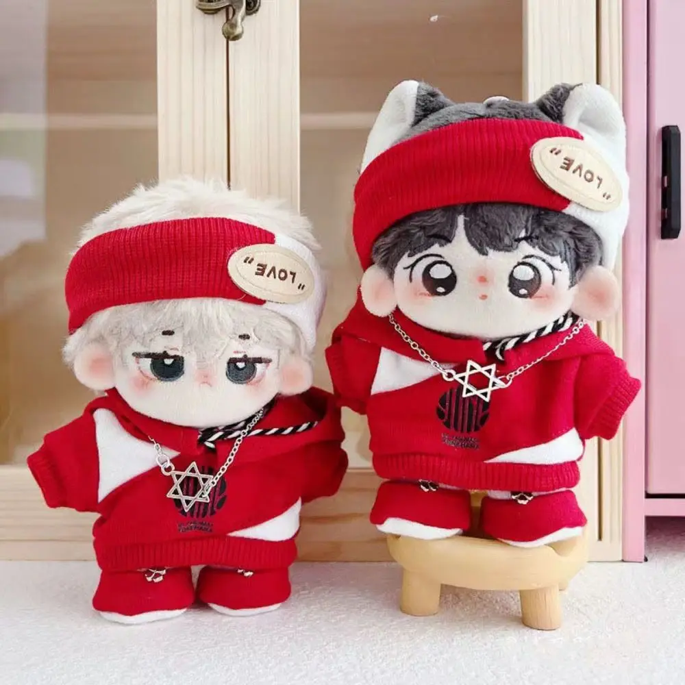 New Cute Doll T-shirt Headband Mini Sports Casual Mini Clothes Suits Cartoon Style Doll Hoodies 10cm Cotton Doll