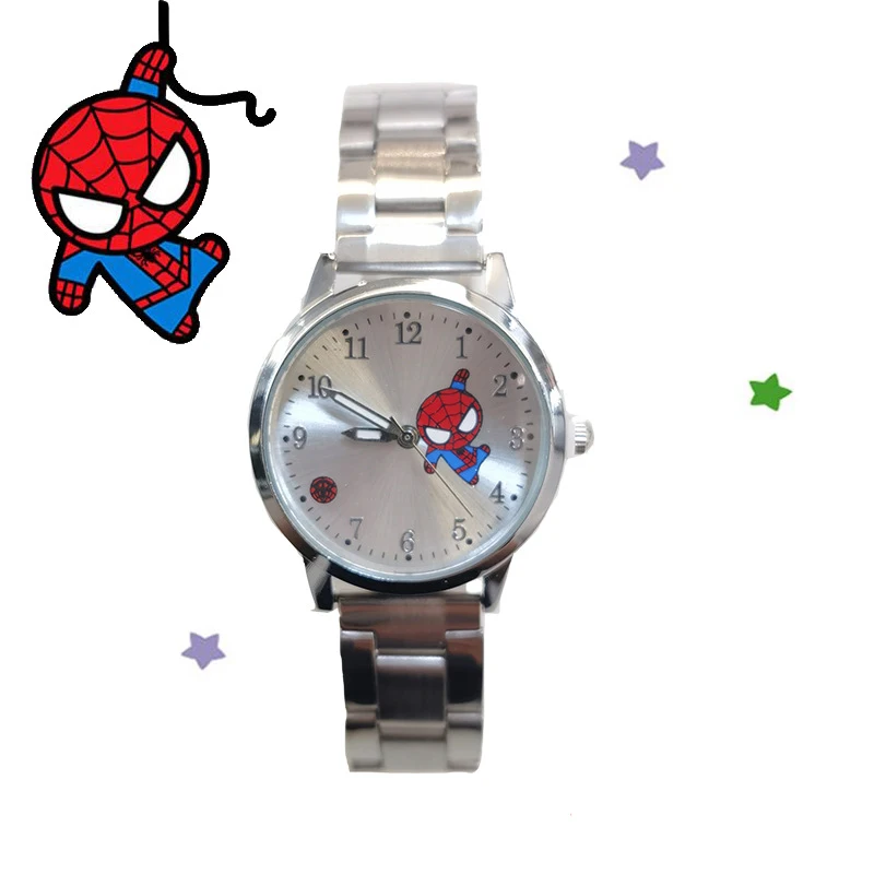 Disney Children's Watch Boys Girls Cartoon Iron Man Captain America Am pointer luminous Stainless Steel Band kids Watches gifts