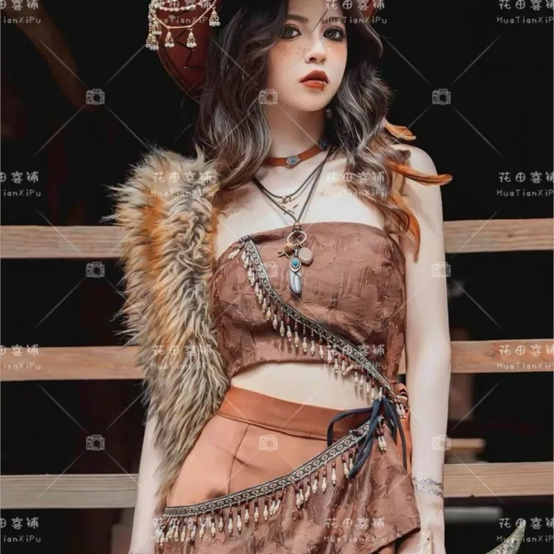 High Quality |New tribal ethnic wind Western region goddess exotic travel photo costume