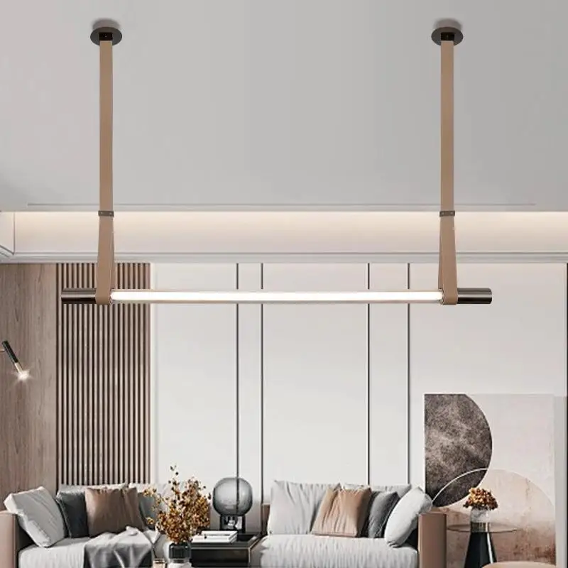 Italian Minimalist Glass Long LED Pendant Light Dining Table Bar Counter Lamp Modern Minimalist  Restaurant Office Lighting