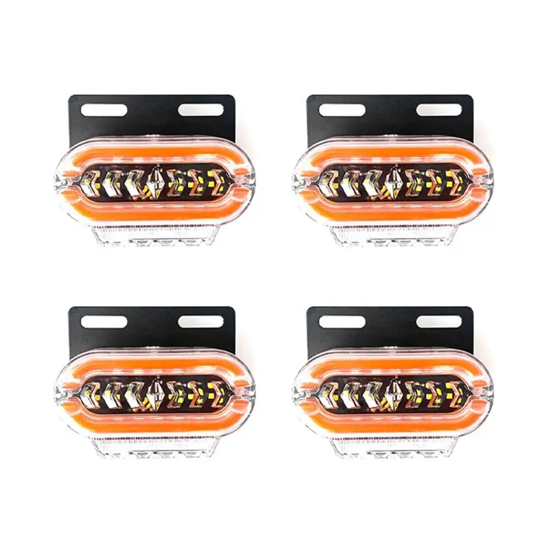 

Reliable-4Pcs 24V LED Side Marker Lights Signal Indicator Lamp Warning Tail Light 3 Modes Turn Signal Truck Trailer Lorry