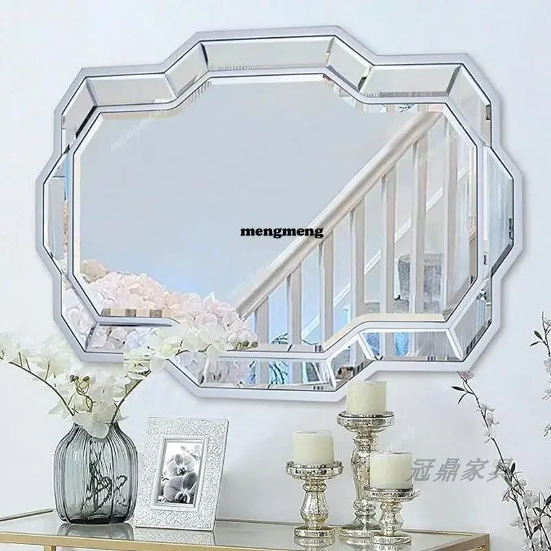 New design European bathroom, washstand, wall-mounted makeup mirror, bathroom decorative mirror, background wall, fireplace mirr