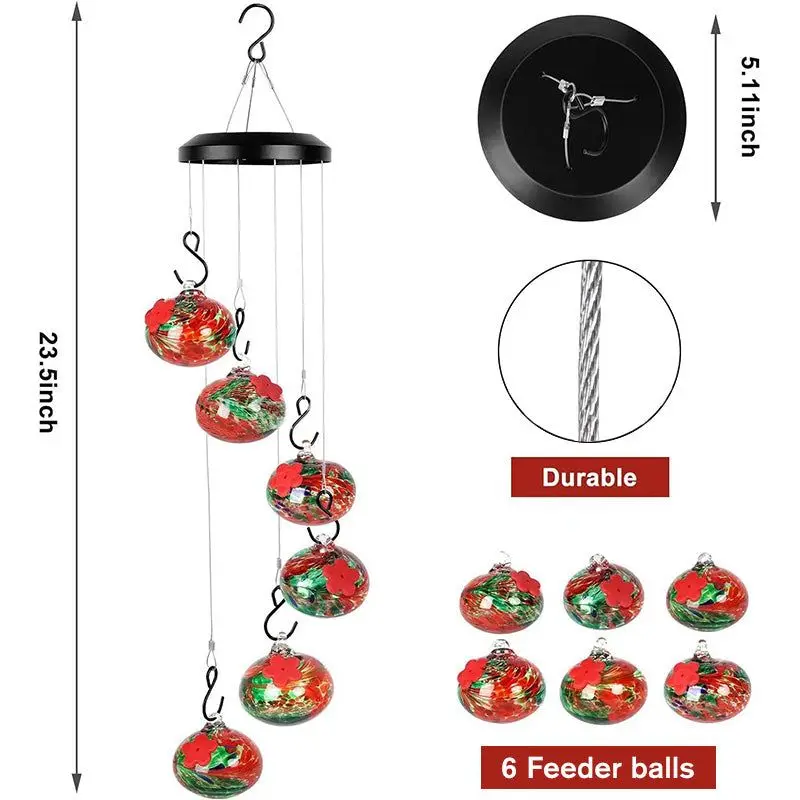 Outdoor Hummingbird Water Feeder Wind Chime Shaped Water Feeder Hanging Bird Water Feeder Bird Feeders Outdoor Hummingbird