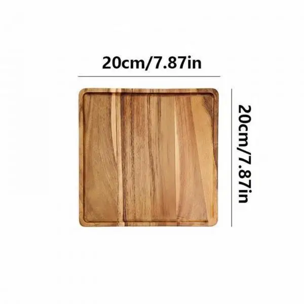 Square Serving Tray Acacia Wood Elegant Decorative Wooden Plate Retro Wood Tray for Table Centerpiece Desserts Snacks