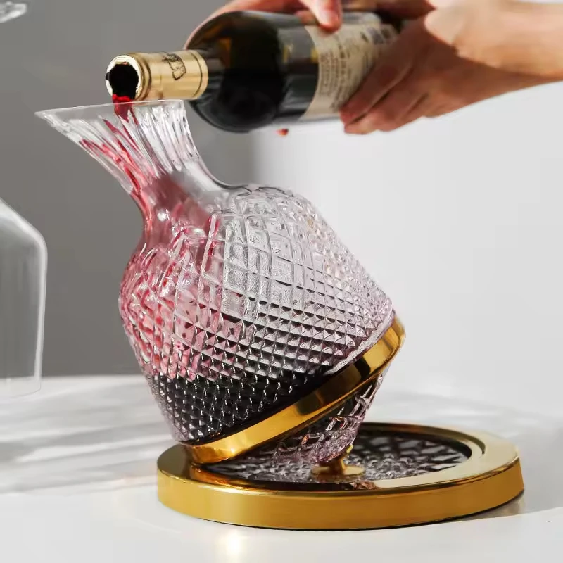 Factory wholesale high quality fast crystal glass decanter household glass top decanter wine set