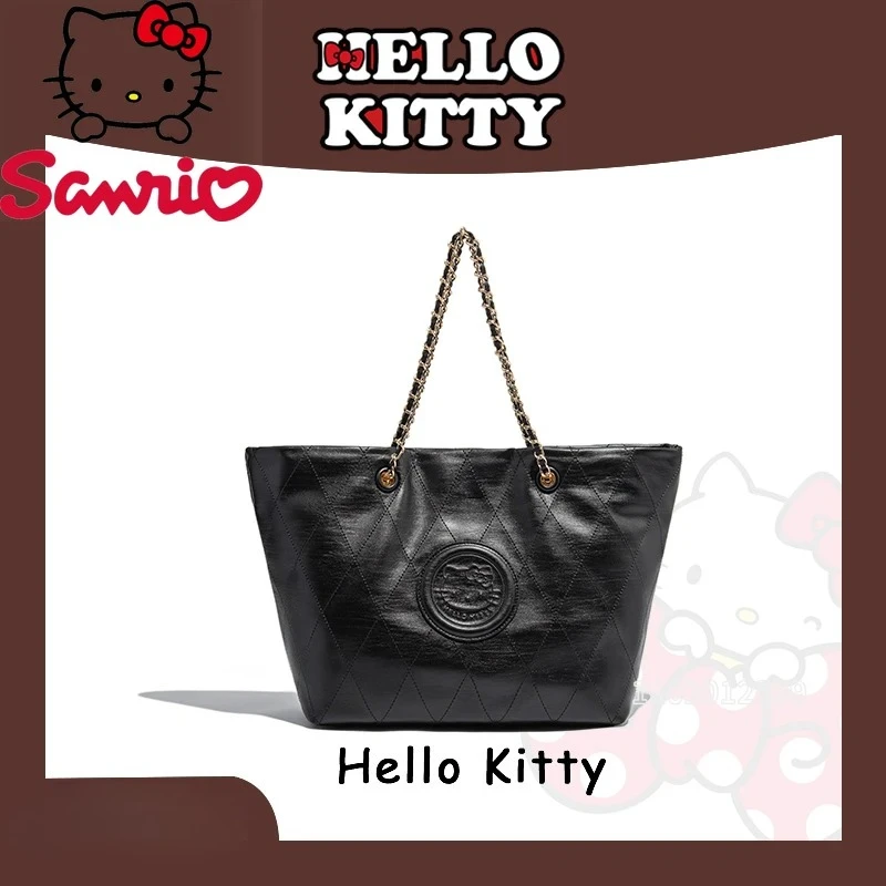

Hello Kitty, оригинальная новая женская сумка, большая вместительная цепочка, женская сумка на плечо, модная сумка-тоут с героями мультфильмов, роскошная сумка высокого качества