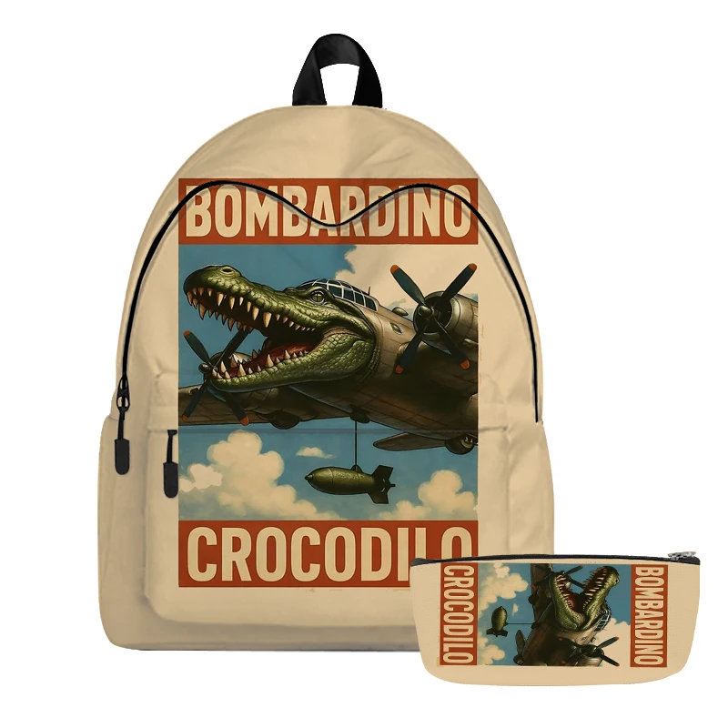 Tung Tung Tung Sahur 배낭 Tralalero Tralala 어린이 중학교 가방 남자 배낭 2pcs 십대 Mochila 소년 키즈 선물