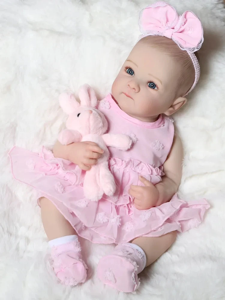 

KEIUMI 18 Inch Reborn Baby Doll Soft Touch Silicone Vinyl Realistic Visible Veins Newborn Babies Girl Doll Christmas Toys