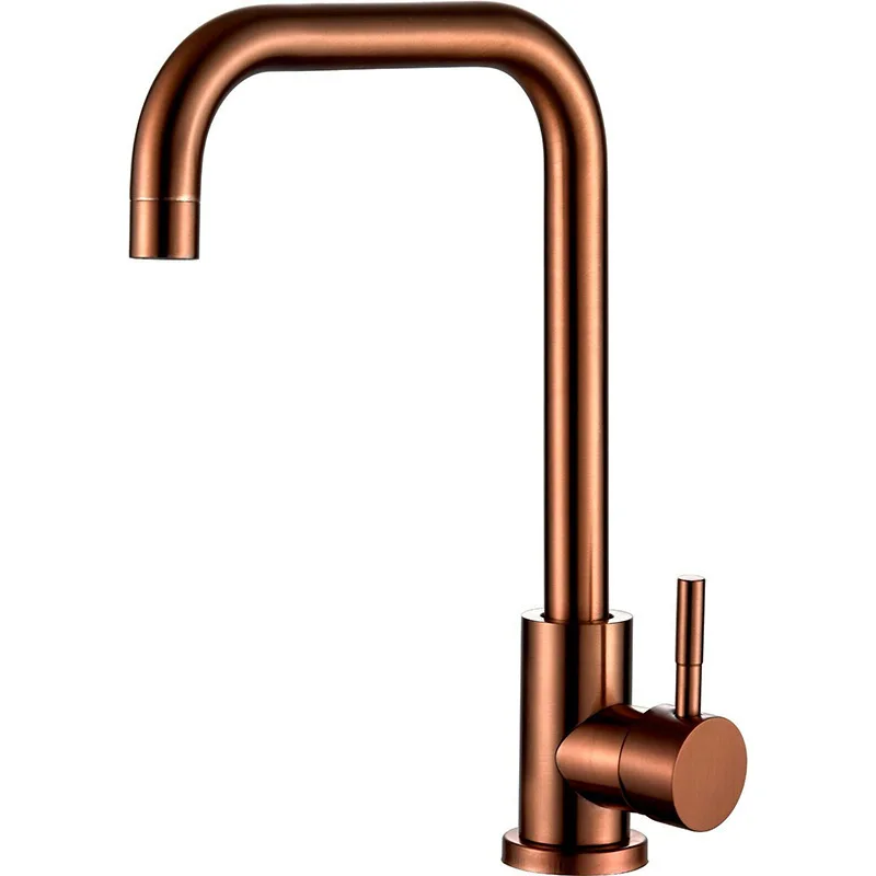 304 Stainless Steel Rose Gold Cold Hot Mixer Kitchen Faucet 360 Rotating Lead Free Sink Faucet Brushed Gold Basin Tap