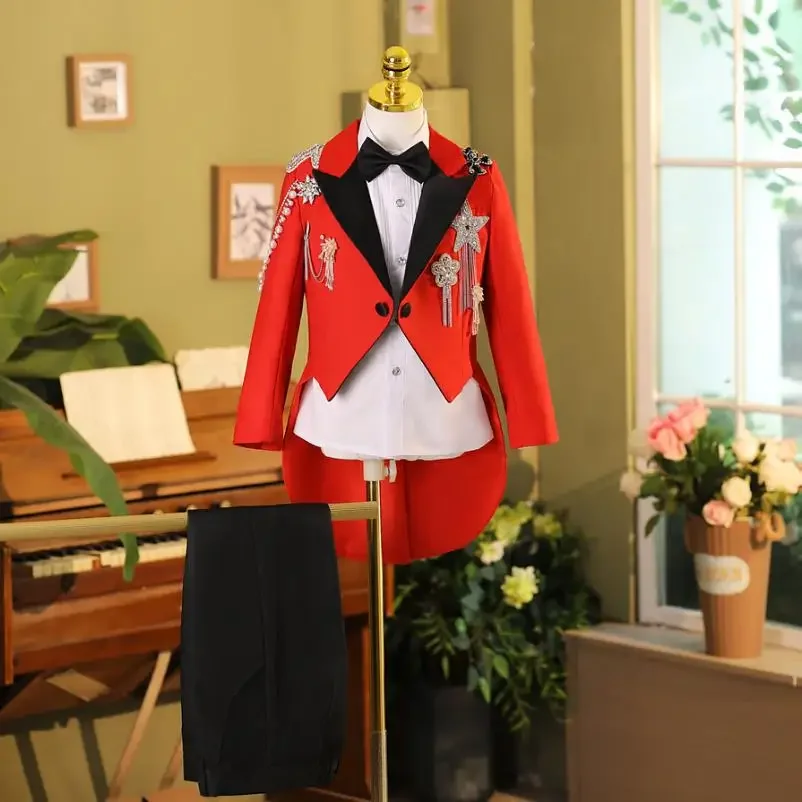 

Новинка 2024, детские костюмы для подиума, свадьба, день рождения, вечеринка, фортепиано, смокинг для прогулок, комплекты блейзеров для мальчиков, Vestidos