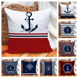 Nautical Pillow Cover Custom Boat Name Anchor Design Throw Pillow Case Home Decor Decorative Cushion for Sofa Bedroom Outdoor