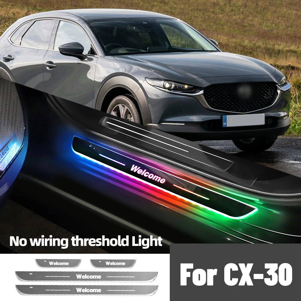 

For Mazda CX-30 CX30 CX 30 DM 2019-2023 Car Door Sill Light Customized Logo LED Welcome Threshold Pedal Lamp Accessories