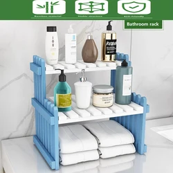 2 layers storage racks for kitchen bathroom living room balcony white blue shelves portable ECO-frendly bamboo fence