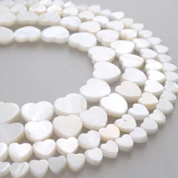 Natural Shell Beads White Mother Of Pearl Shell Heart Shape Beads 6 8 10 12mm Beads For Diy Bracelet Necklace Jewelry Making