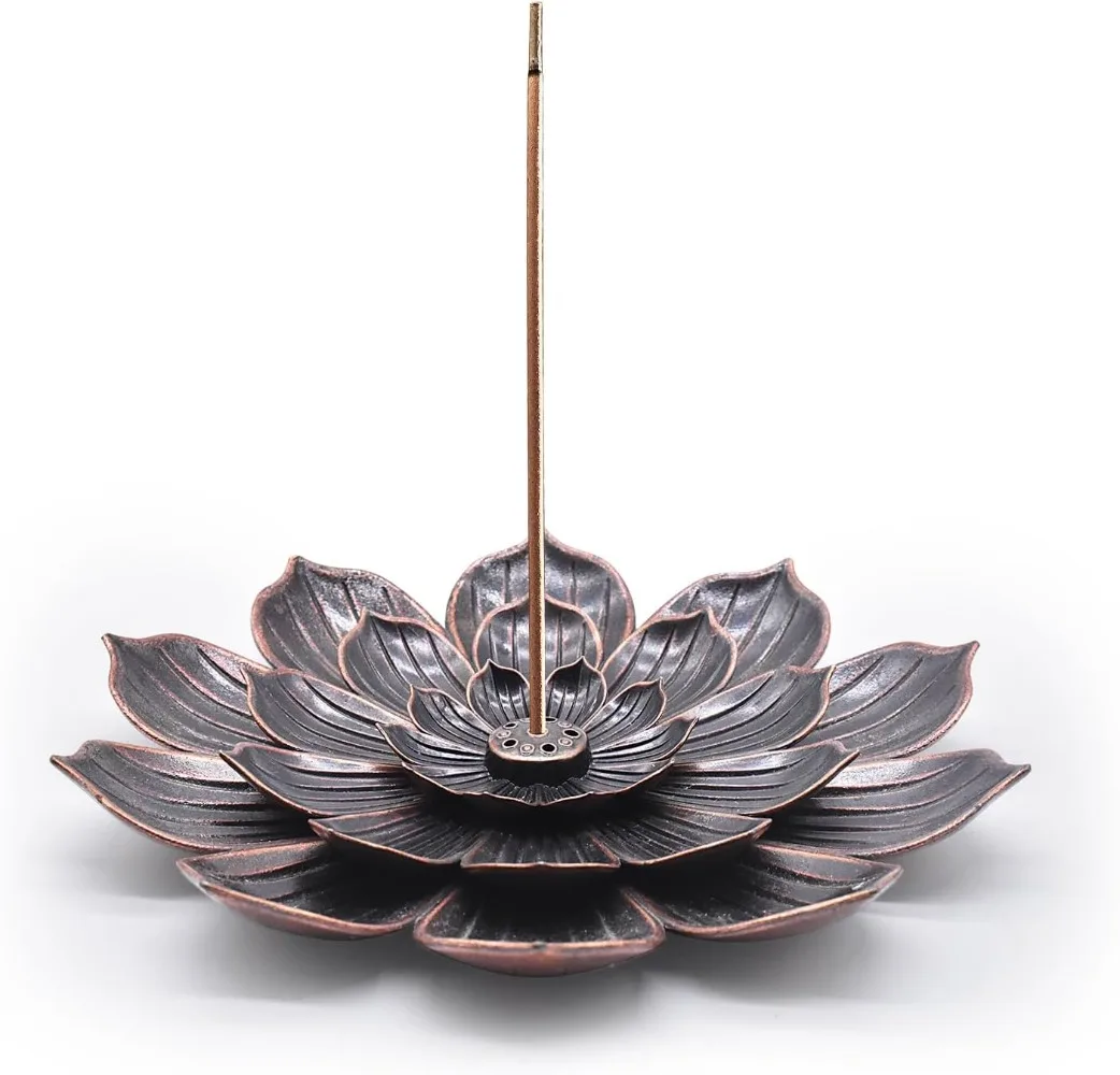 Zinc Incense Burner Lotus  Holder 6