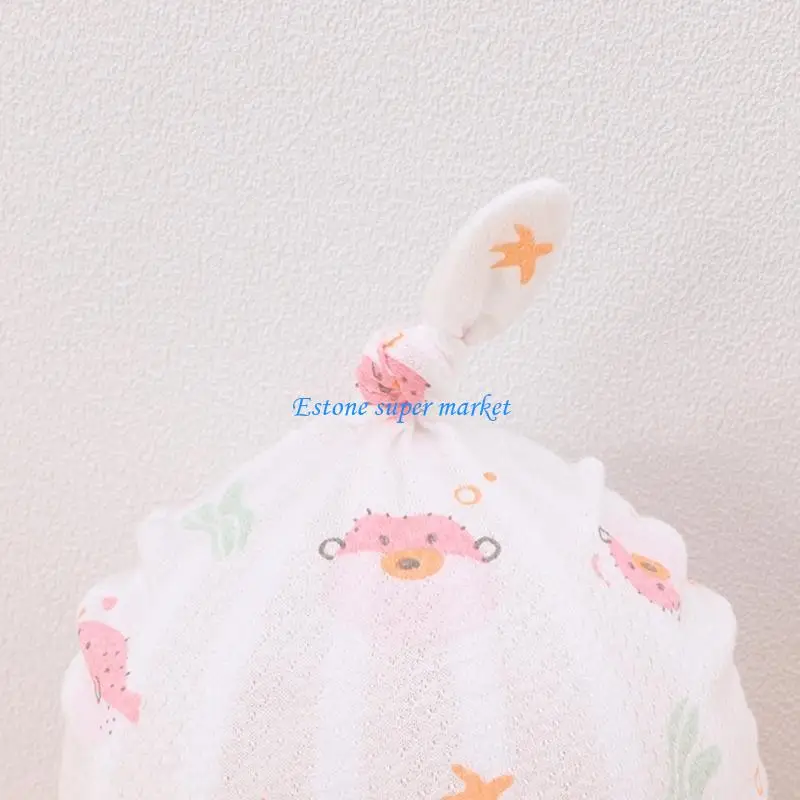 

090B Newborn Muslin Hat Summer Thin Baby Hospital Hat Gender Neutral Infant Soft Turban Hat Cotton Headwrap Head Accessories