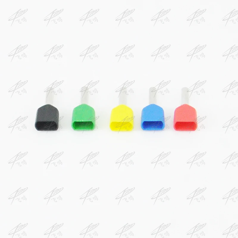 100PCS type double pipe insulated cold-press terminal Needle end Multicolor optional TE0508 1008 7508 1508 2508 2513
