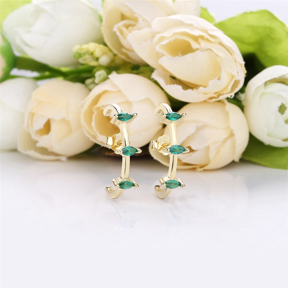 SHADOWHUNTERS ريال 100% 925 فضة الكرمة الأخضر كريستال تشيكوسلوفاكيا وأقراط بيان امرأة المجوهرات بالجملة الربيع نمط #6