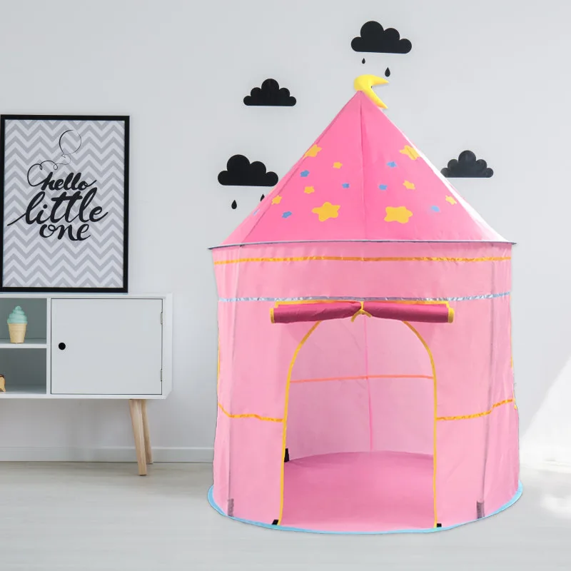 Dropshipping Portable Children's Tent Play House Games Tent Kid Teepee Castle Outdoor Fun Camping Toys Birthday Christmas Gift