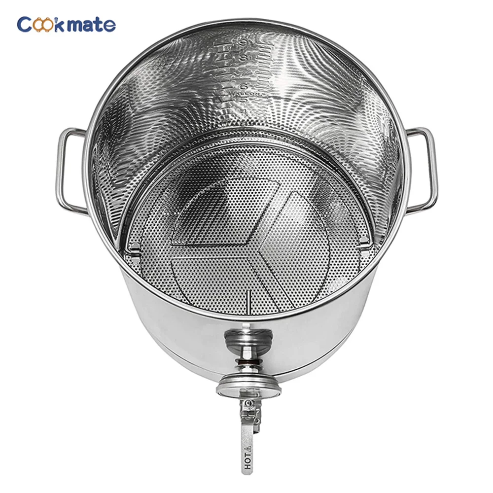 Stainless Steel Beer Brew Kettle 30L 40L 60L Home Brewing Pot with Thermometer Ball Valve Heavy Duty for Home Bar view 4