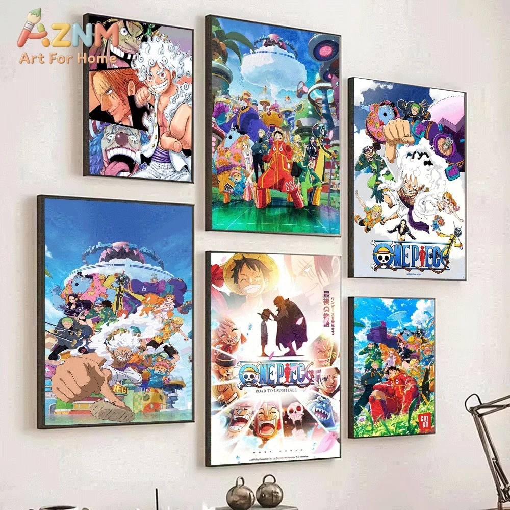One Piece Anime Canvas Wall Art No Frame Gear 5 Luffy Shanks Buggy Manga Print Painting Bedroom Living Room Home Wall Decor Po view 4