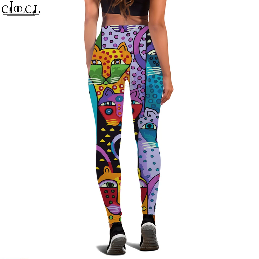 CLOOCL New Women Legging Colorful Cartoon Tiger Pattern 3D Printed Trousers for Female Workout Push Up Jogging High Waist Pants