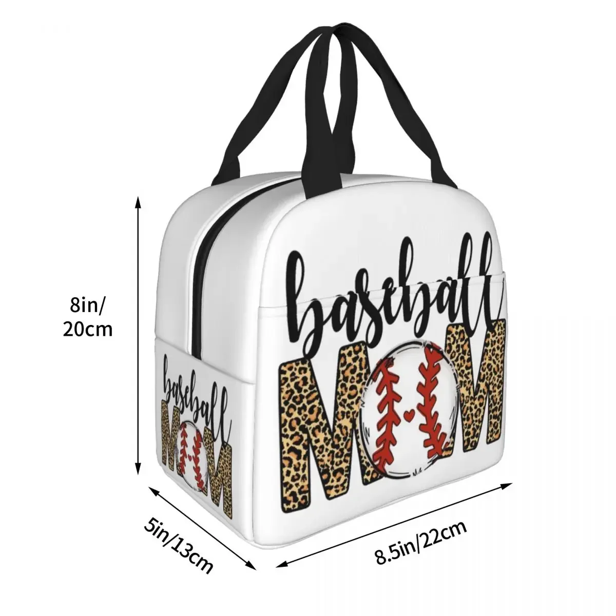 Baseball Mom Classic Insulated Lunch Bags Thermal Bag Meal Container Large Lunch Box Tote Men Women Beach Outdoor