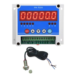 DC 12-24V 5-channel Speed Meter 6 Digit LED Counters Tachometer NPN Hall Switch Proximity Switch Sensor Speed Measure Meter