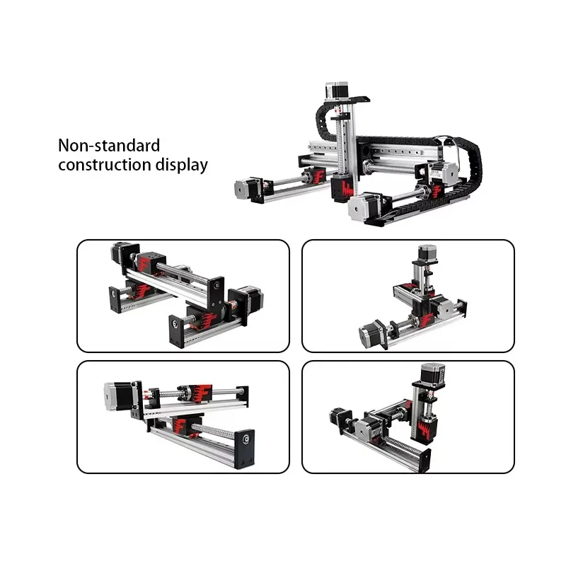 For FSK40 Linear Motion Gantry System Nema 23 Stepper Motor Ball Screw Actuator Aluminum Guide Positioning Rail 0.03mm Accuracy