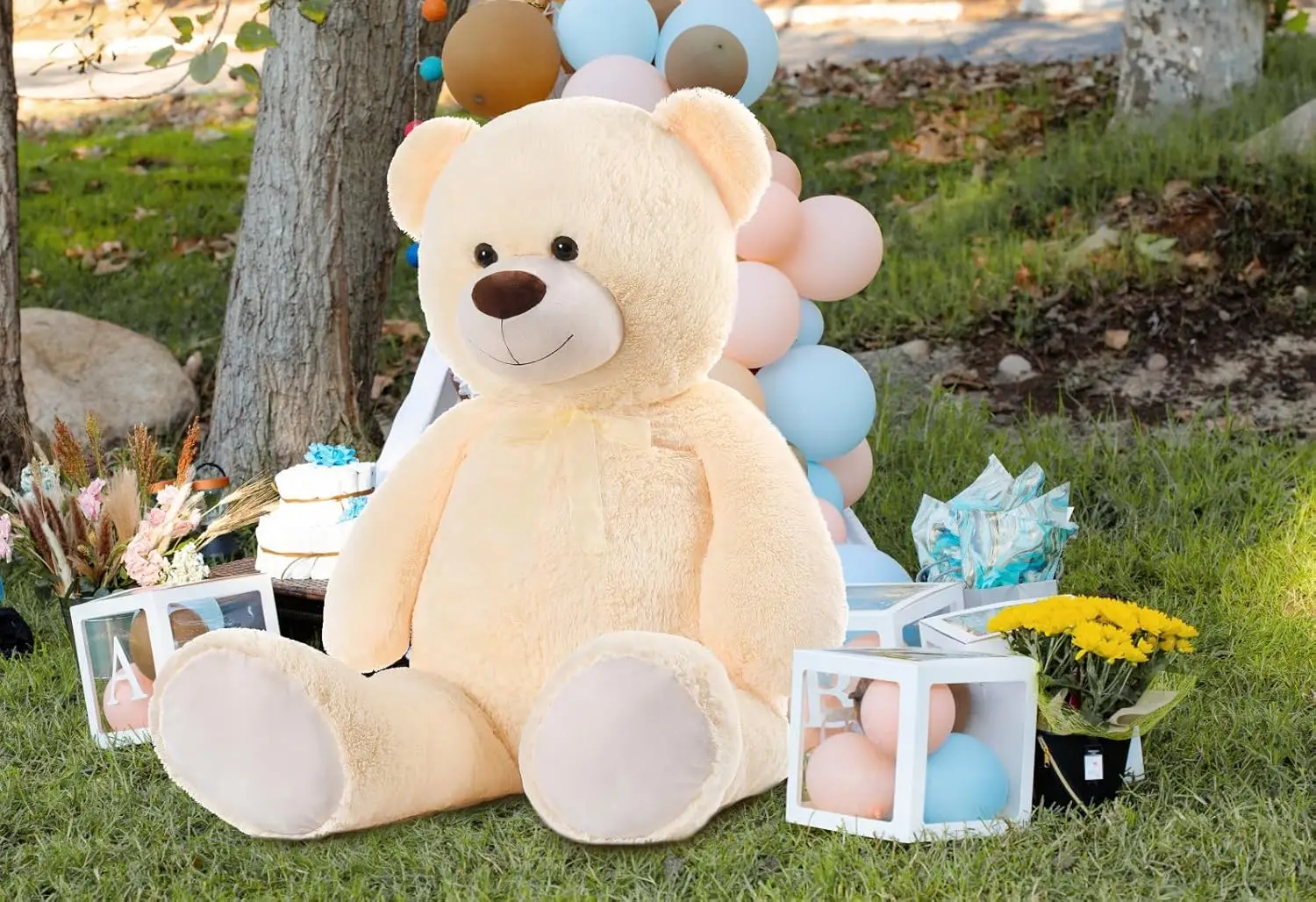 MorisMos Giant Teddy Bear Stuffed Animal 4 Feet,51.8in Big Teddy Bear for Baby Shower  Valentine's Day