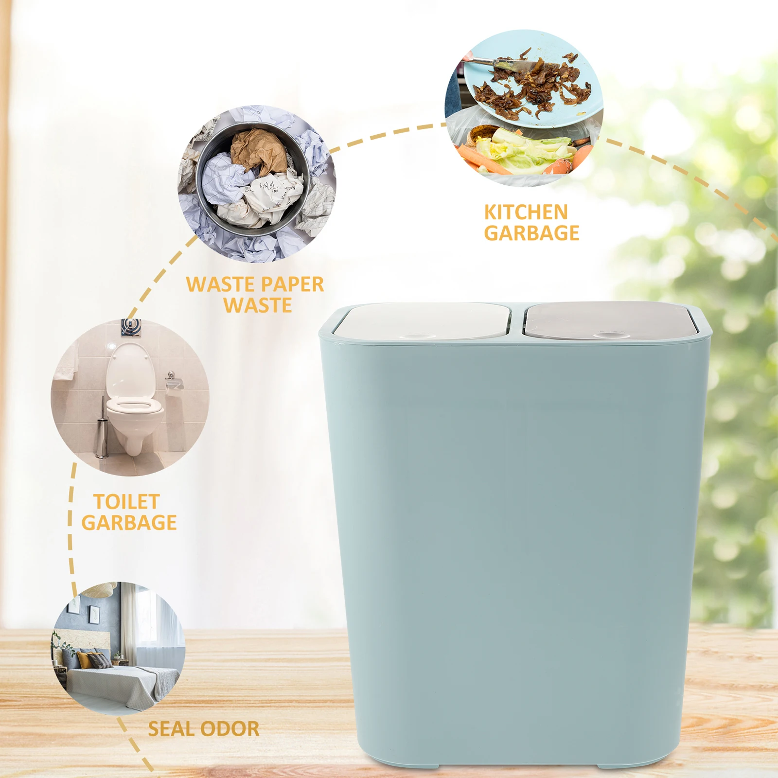 

Dry Wet Bucket Can Trash Container Garbage Can Trash Barrel Plastic Garbage Bin Rubbish Bin Household