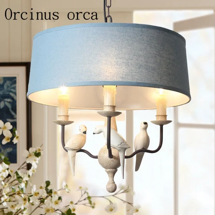 American country Bird Pendant lamp living room bedroom dining room Nordic simplicity warm resin Chandelier free shipping