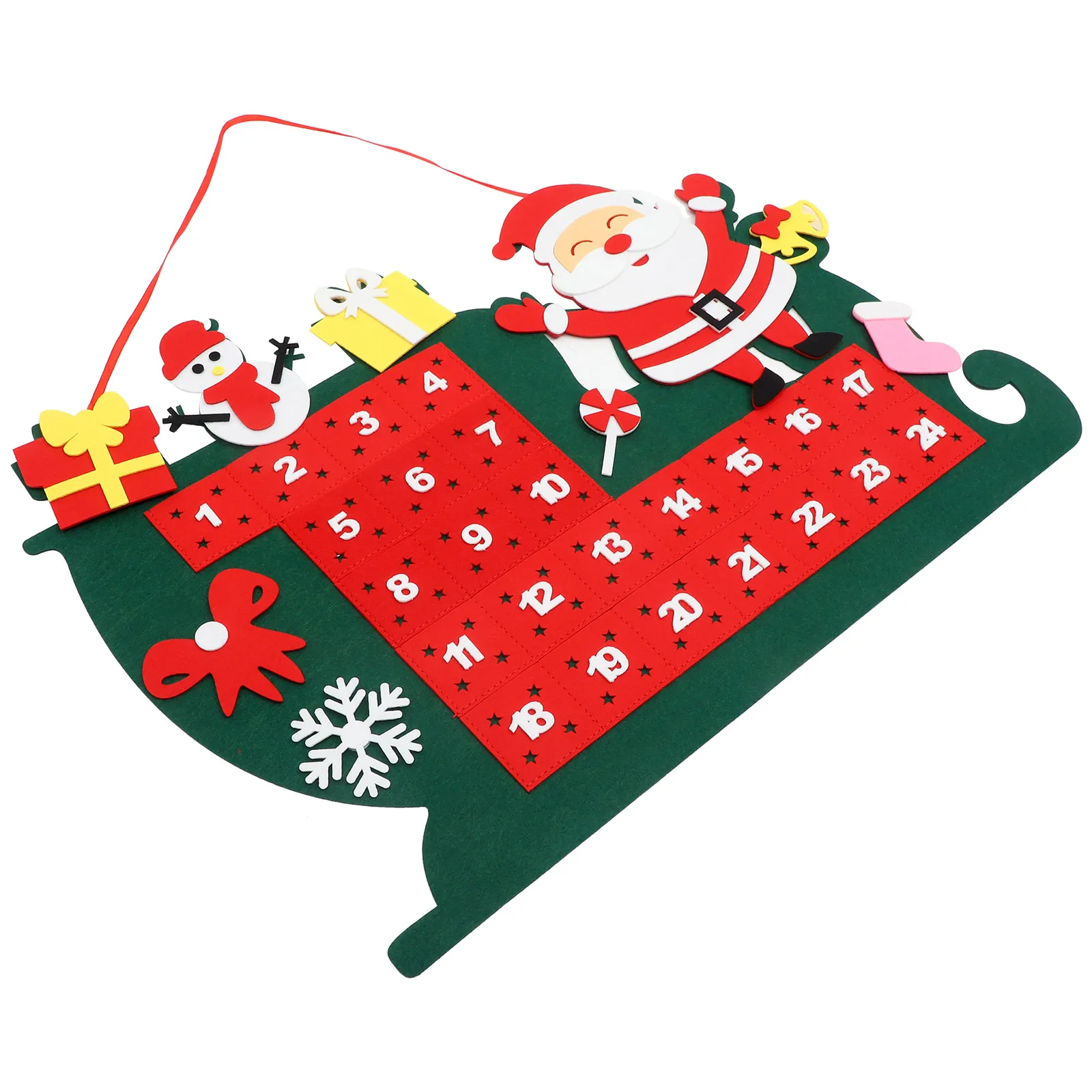 

3D Sled Christmas Calendar Felt Wall Hanging Decoration DIY Xmas Countdown Advent Kids Craft Home Festive Party